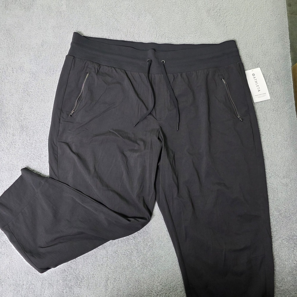 Athleta Womens 22 Trekkie North Jogger Black Ripstop Stretch Hiking Pants 405726